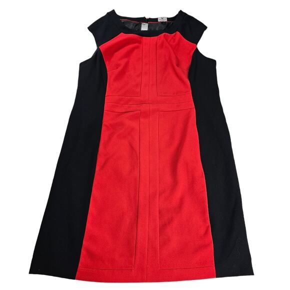 NWT Worthington Dress Womens Size 16 W Red Black Sleeveless Shift Color Block - Picture 5 of 15